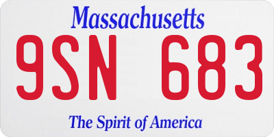 MA license plate 9SN683