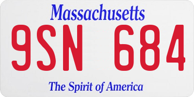 MA license plate 9SN684