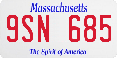 MA license plate 9SN685