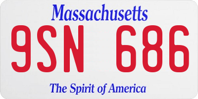 MA license plate 9SN686