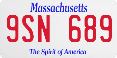 MA license plate 9SN689