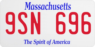 MA license plate 9SN696