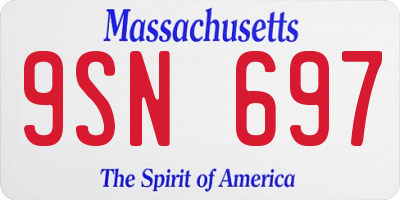 MA license plate 9SN697