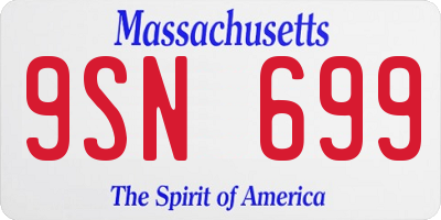 MA license plate 9SN699