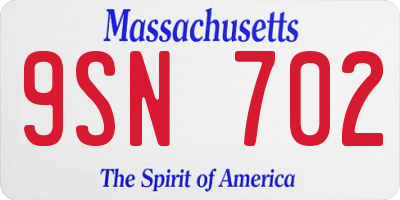 MA license plate 9SN702