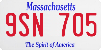MA license plate 9SN705