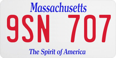 MA license plate 9SN707