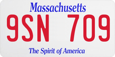 MA license plate 9SN709
