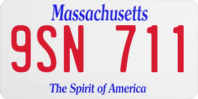 MA license plate 9SN711