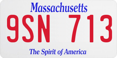 MA license plate 9SN713