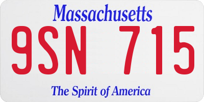 MA license plate 9SN715