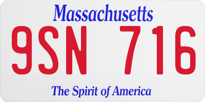 MA license plate 9SN716