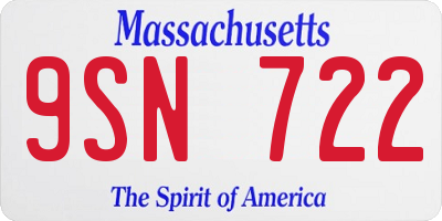 MA license plate 9SN722