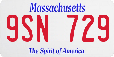 MA license plate 9SN729