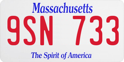 MA license plate 9SN733