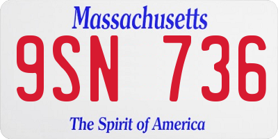 MA license plate 9SN736