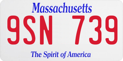 MA license plate 9SN739