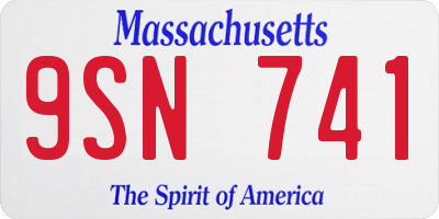 MA license plate 9SN741