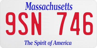 MA license plate 9SN746