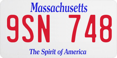 MA license plate 9SN748