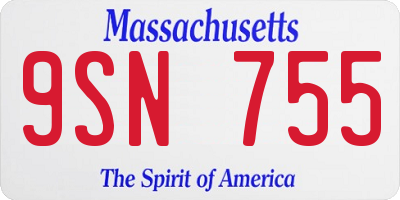 MA license plate 9SN755