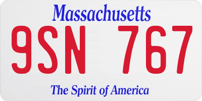 MA license plate 9SN767
