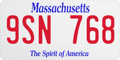 MA license plate 9SN768