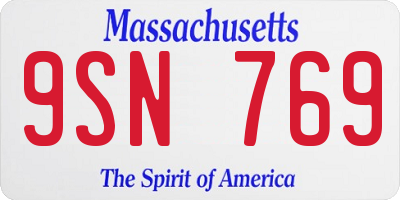 MA license plate 9SN769