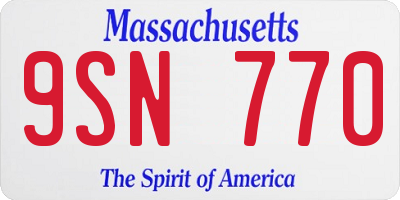 MA license plate 9SN770
