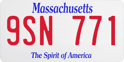 MA license plate 9SN771