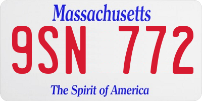 MA license plate 9SN772