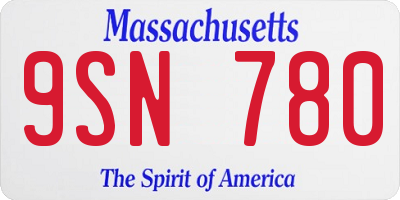 MA license plate 9SN780