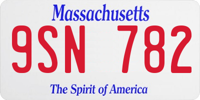 MA license plate 9SN782