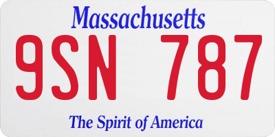 MA license plate 9SN787