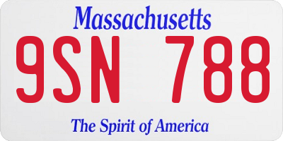 MA license plate 9SN788