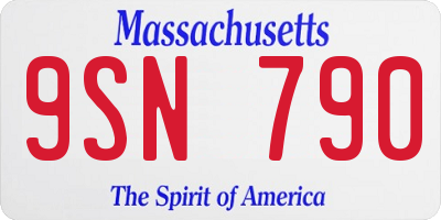 MA license plate 9SN790