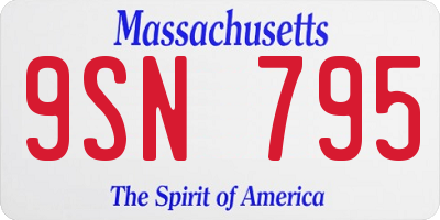MA license plate 9SN795
