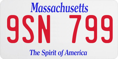 MA license plate 9SN799