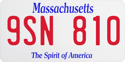 MA license plate 9SN810