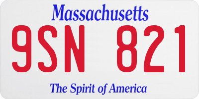 MA license plate 9SN821