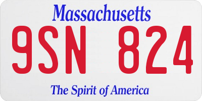 MA license plate 9SN824