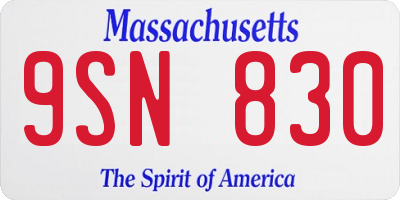 MA license plate 9SN830