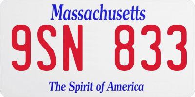 MA license plate 9SN833
