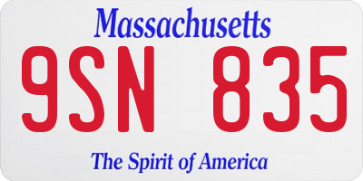 MA license plate 9SN835