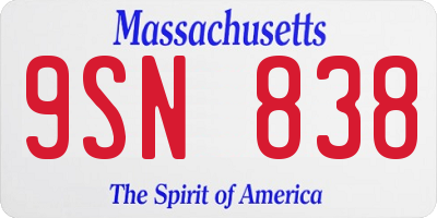 MA license plate 9SN838