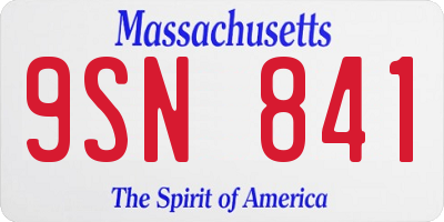 MA license plate 9SN841