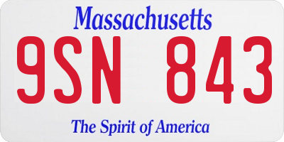 MA license plate 9SN843