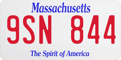 MA license plate 9SN844