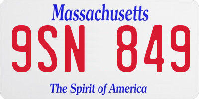 MA license plate 9SN849
