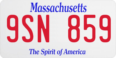 MA license plate 9SN859